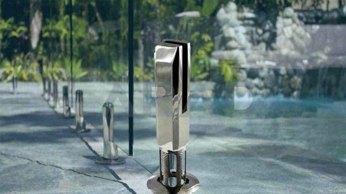 نرده شیشه ای اسپیگات | نصب ایمن هندریل اسپیگات پله و استخر